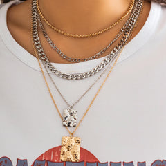 Ins personality niche metal chain layered necklace with sweet and cool snake s