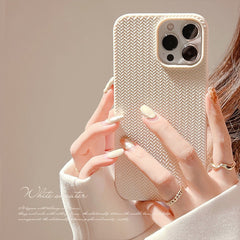 Simple and advanced 13 suitable for iPhone 14 iPhone case 14 Pro Max weaving 15 Knitted pattern X Solid color 11
