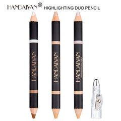 HANDAIYAN Double Head Eyebrow Dual Purpose Pen Eyebrow Bone Raised Bright Bottom High Gloss Face Brightening Concealer Pen