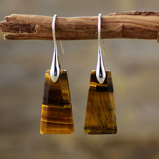 Bohemian geometric pendant earrings popular natural stone jewelry