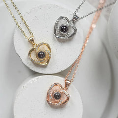 Fashion Heart Necklace Custom Projection Picture Custom Photo Pendant Necklace Valentine's Day Gift Jewelry