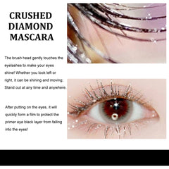 Crushed Diamond Mascara, Set Primer Instant Dry Film Flash Tear Eye Non-Smell-Free Mascara