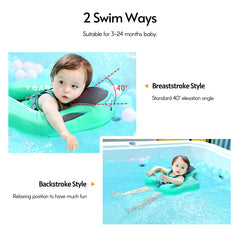 Infants and young children with inflatable seat rings and sunshades beginner's swimming circle home swimming pool