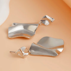 Ingemark Vintage Irregular Pleated Metal Drop Earring for Women