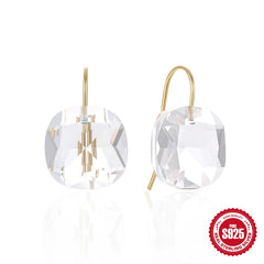 Luxury Crystal Zircon Stud Earrings for Women s925 Sterling Silver Simple Piercing Hook Earrings Exquisite Jewelry Gifts