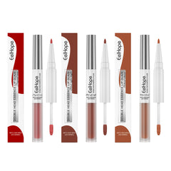 Double Head Essence Lip Line Lip Glaze Pen 2-In-1 Lip Line Lip Glaze Mirror Gloss Lipstick Lip Gloss