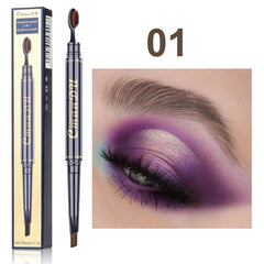 Double Eyebrow Pen with Brush Toothbrush Head Eyebrow Pencil Multifunctional Waterproof Long Lasting Makeup