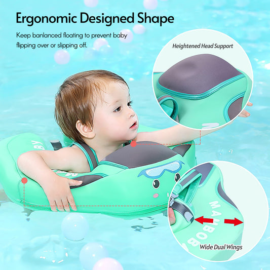 Infants and young children with inflatable seat rings and sunshades beginner's swimming circle home swimming pool
