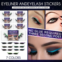 Eyeliner And Eyelash Stickers, Self-Adhesive False Eyelashes With European And American 3d Eyelash Eyeshadow Eyeliner