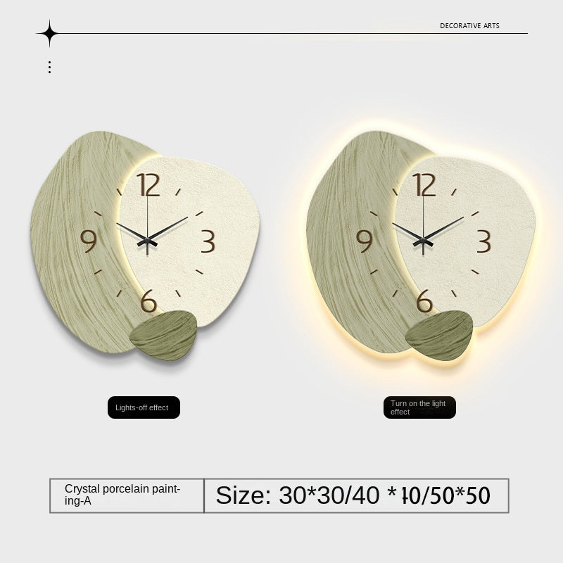 Cream Color Creative Living Room Wall Clock, Fashionable and Elegant Home Decor