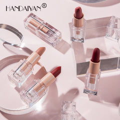 HANDAIYAN Matte Lipstick 12 Color Lipstick Not Easy To Fade Nude Pink Lipstick