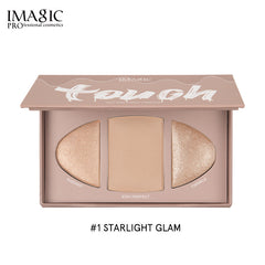 IMAGIC Three Color Highlighter Face Brightening Three Dimensional Shadow Nose And Cheek Shadow Highlighter Makeup Palette