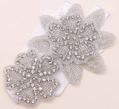 Sweet princess bridal headgear handmade crystal inlaid rhinestone flower cloth headband hair ornament