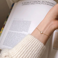 925 Sterling Silver White Chalcedony Bracelet