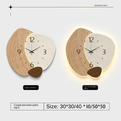 Cream Color Creative Living Room Wall Clock, Fashionable and Elegant Home Decor