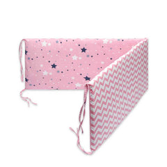 Print Baby Bed Bumper Double-faced Detachable Newborn Crib Around Cot Protector Kids Room Decor