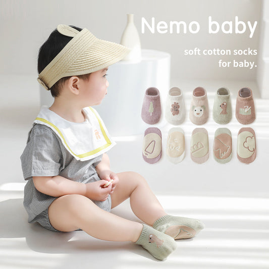 Spring And Summer New Baby Floor Socks Combed Cotton Non-Slip