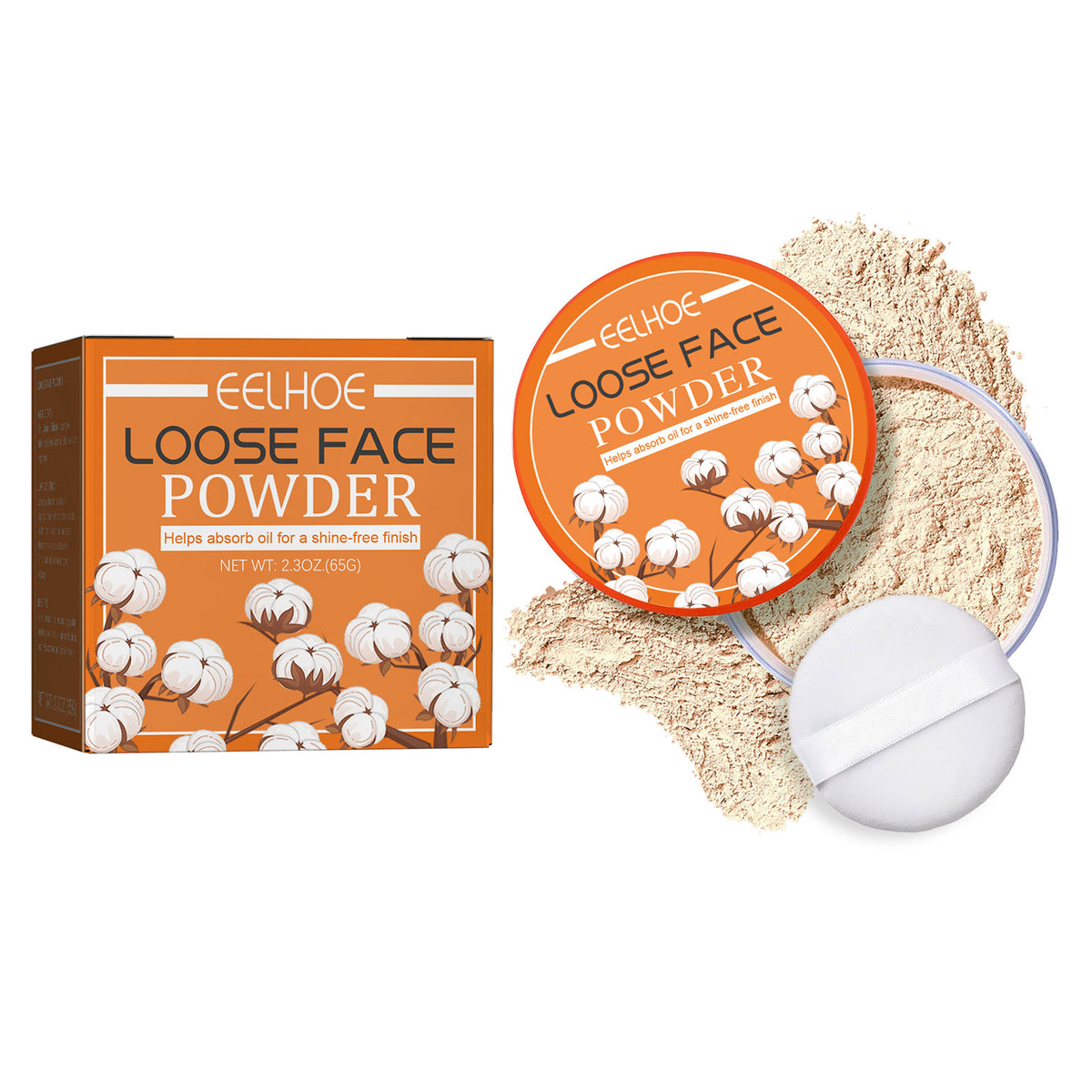 Loose Powder, Fade Fine Lines, Waterproof, Sweat Resistant Makeup Natural Concealer Complete Makeup Powder Light And Delicate