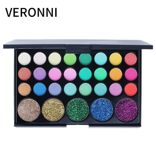 VERONNI 29-color eyeshadow matte pearlescent earth-tone eyeshadow smoky makeup multi-color eyeshadow palette