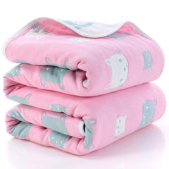 110*110cm Parent-child Baby Summer Bedding Sofa Quilt 100% Cotton Baby Blanket Child Quilt 6 Layers Muslin Swaddle for Newborns