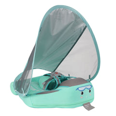 Infants and young children with inflatable seat rings and sunshades beginner's swimming circle home swimming pool